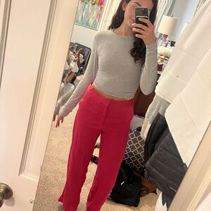 Pink satin pants
